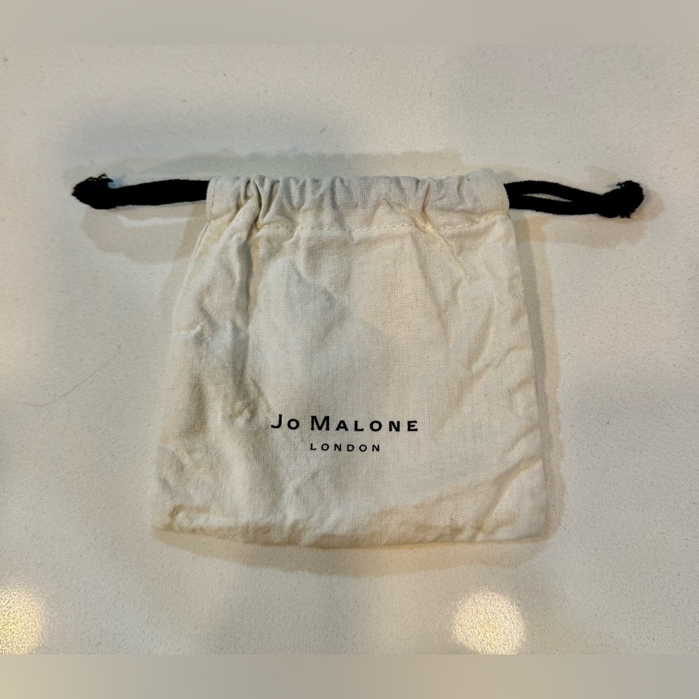 Jo Malone Cream and Black Drawstring Bag